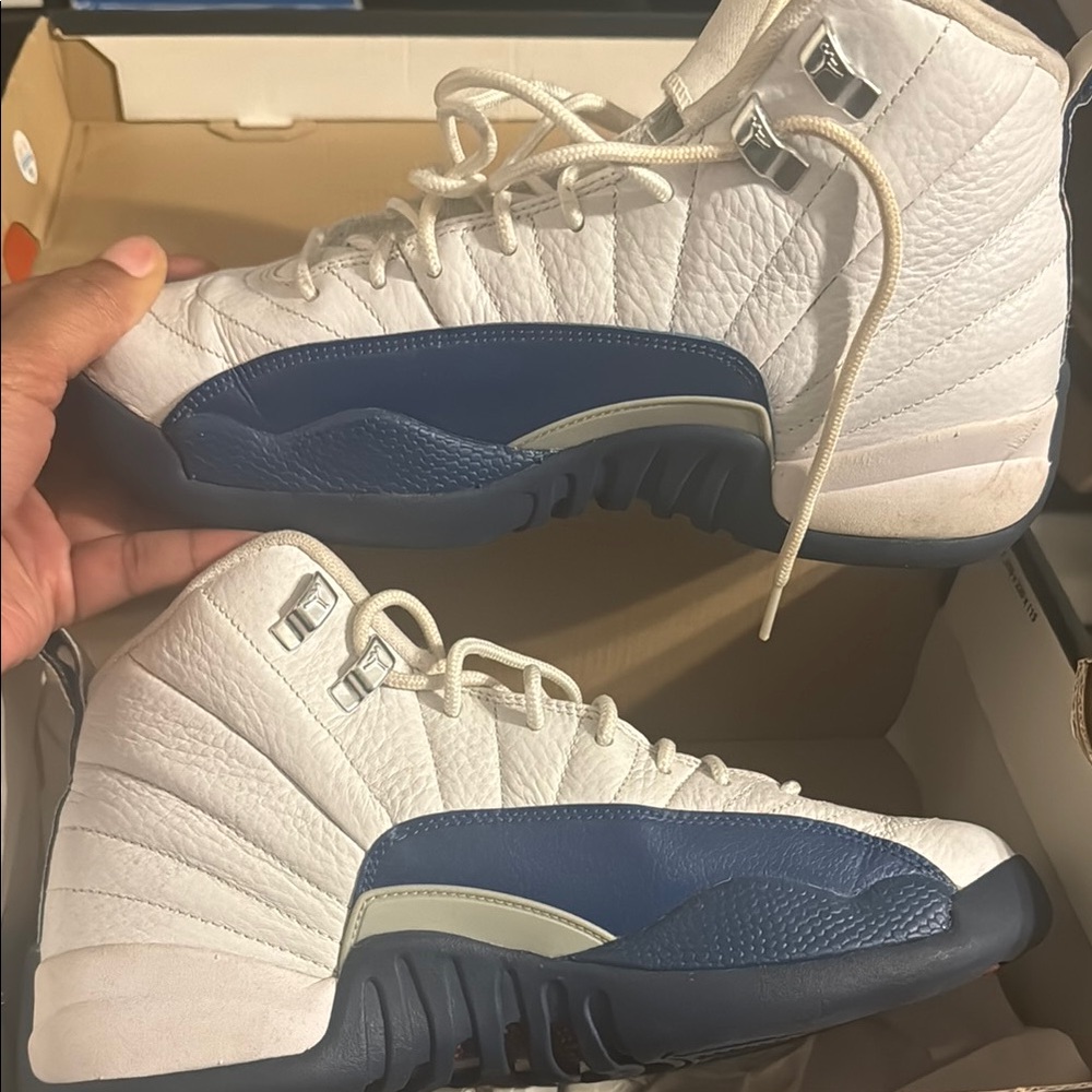 Nike Air Jordan 12 Retro White and Blue Sneakers